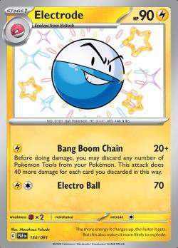 Electrode 134/091 Paldean Fates, Hobby en Vrije tijd, Verzamelkaartspellen | Pokémon, Losse kaart, Nieuw, Foil, Ophalen of Verzenden