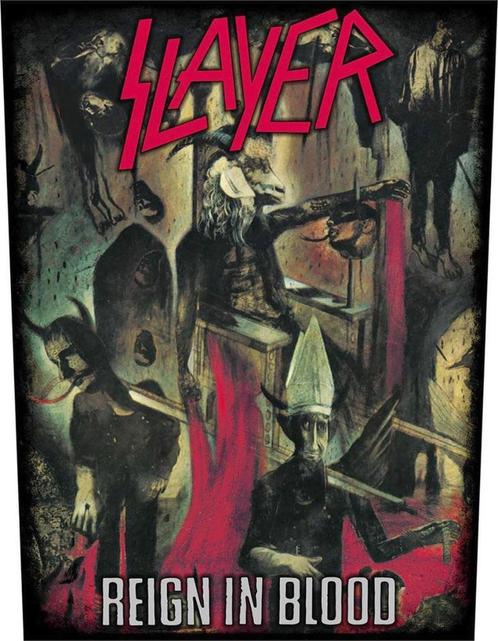 Slayer - Reign in Blood - Backpatch officiële merchandise, Verzamelen, Muziek, Artiesten en Beroemdheden, Kleding, Nieuw, Ophalen of Verzenden