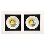 LED Spot Dubbel - Inbouw Rechthoek 16W - Warm Wit 2700K, Metaal of Aluminium, Nieuw, Ophalen of Verzenden, Led
