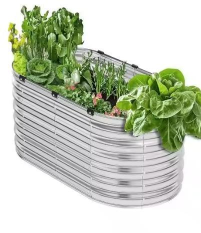 Groot Gegalvaniseerd Metalen Verhoogde Plantenbak Open Bodem, Tuin en Terras, Bloembakken en Plantenbakken, Nieuw, Verzenden