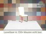Leren eetkamerstoel Dare - Hermes Bianco (gebroken wit) -, Huis en Inrichting, Stoelen, Wit, Nieuw, Ophalen of Verzenden, Eén