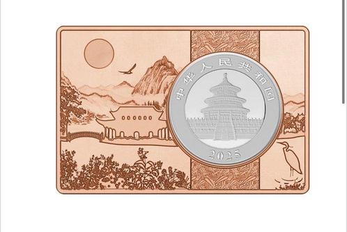 China. 10 Yuan 2025 Panda, 1 Oz mit 3 Oz Barren (.999) mit, Postzegels en Munten, Munten | Europa | Niet-Euromunten