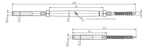 Staalkabel Balustradekit 5mm - Persterminal Hout Voordelig, Doe-het-zelf en Verbouw, IJzerwaren en Bevestigingsmiddelen, Verzenden