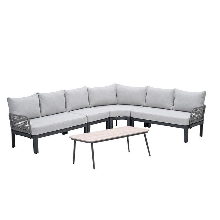 Garden Impressions Milan loungeset 5-delig - donker grijs, Tuin en Terras, Tuinsets en Loungesets, Verzenden