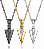 Heren ketting met Viking pijl hanger goud, zilver of zwart, Sieraden, Tassen en Uiterlijk, Kettingen, Verzenden, Nieuw, Zilver