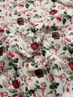 Katoenen lurex stof met een speels kerstdecor - Textiel -, Nieuw