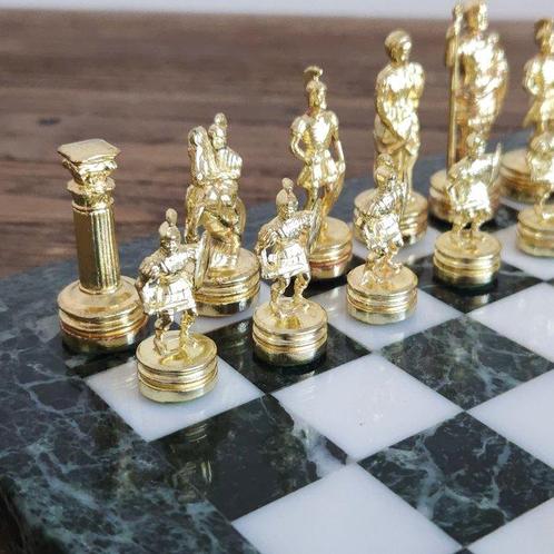 Manopoulos - Schaakspel - lega placcata - Marmer, Antiek en Kunst, Curiosa en Brocante