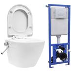 vidaXL Hangend toilet randloos met verborgen stortbak, Doe-het-zelf en Verbouw, Sanitair, Nieuw, Verzenden