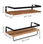 2-Laags Houten Wandplank – Wandrek met Handdoekhouder 40 cm, Huis en Inrichting, Kasten | Wandmeubels, Verzenden, Nieuw