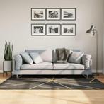 vidaXL Vloerkleed wasbaar anti-slip 120x180 cm zwart en, Verzenden, Nieuw, Zwart
