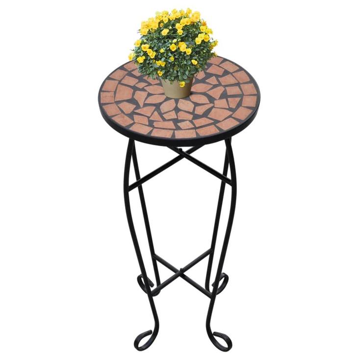 vidaXL Bijzeltafel mozaïek terracottakleurig, Tuin en Terras, Overige Tuin en Terras, Nieuw, Verzenden