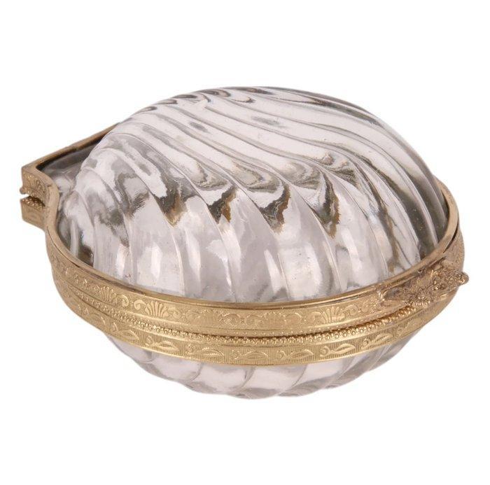 Sieradendoos - Glas, Messing - shel, Antiek en Kunst, Curiosa en Brocante