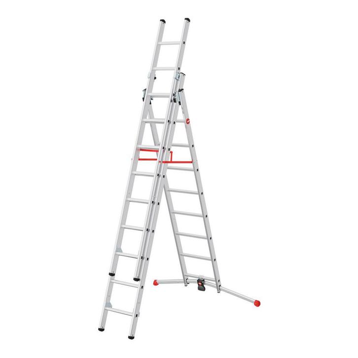 Hailo ProfiLOT S100 2x9 + 1x8 combinatieladder, Doe-het-zelf en Verbouw, Ladders en Trappen, Ladder, Nieuw, Verzenden