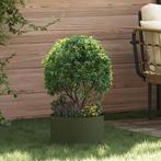 vidaXL Tuinplanters 5 stuks Olijfgroen 30x30x20 cm Staal, Verzenden, Nieuw, Kunststof
