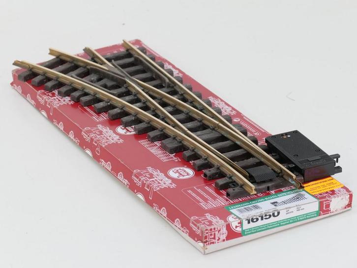 LGB 16150 Elektr.Weiche,links.R3,22.5Grad (Messing, Wissel), Hobby en Vrije tijd, Modeltreinen | Overige schalen, Rails, Gebruikt