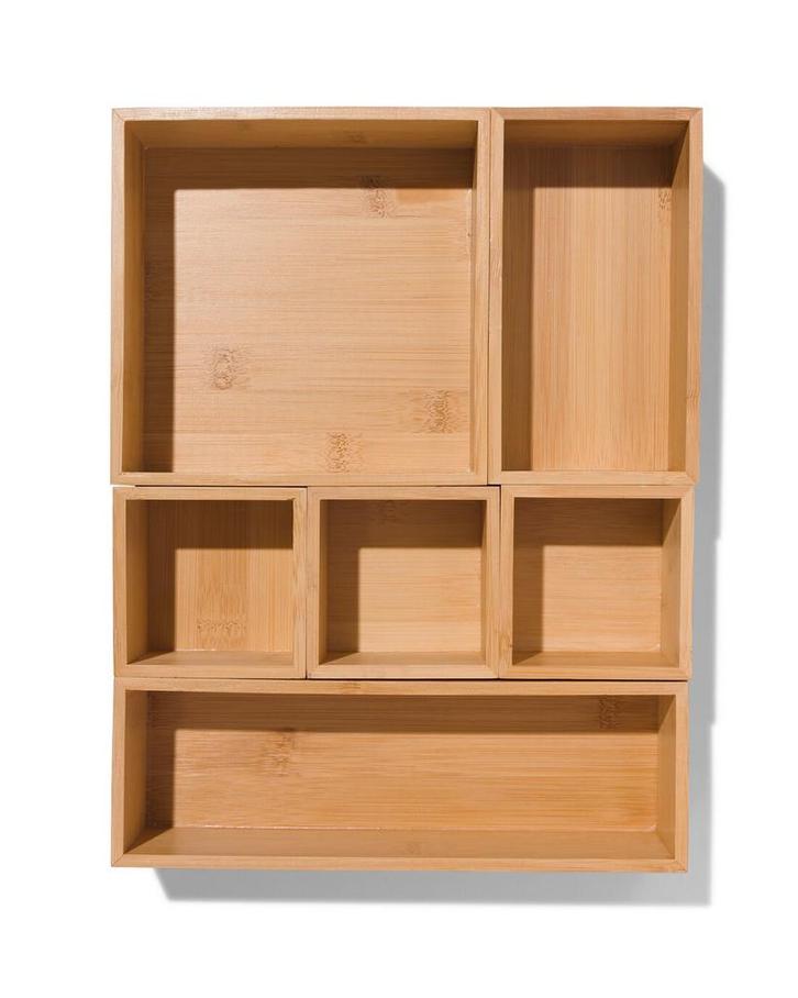 HEMA Lade organizer 32,5x25x5,5 6-delig bamboe, Huis en Inrichting, Kasten | Overige, Nieuw, Verzenden