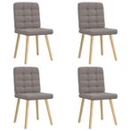 vidaXL Eetkamerstoelen 4 st draaibaar stof taupe, Verzenden, Nieuw