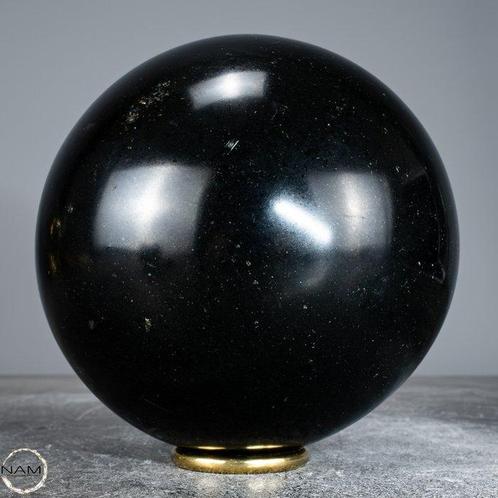 Grote eerste kwaliteit zwarte toermalijn Bol, uit Brazilië-, Verzamelen, Mineralen en Fossielen