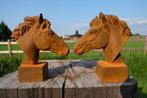 Beeld, set of 2 horse heads - 15 cm - Gietijzer, Antiek en Kunst
