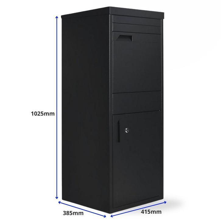 Stevige PakketBrievenbus XXXL Zwart - GRATIS thuisbezorgd, Tuin en Terras, Brievenbussen, Staande brievenbus, Nieuw, Inbouw, Rvs