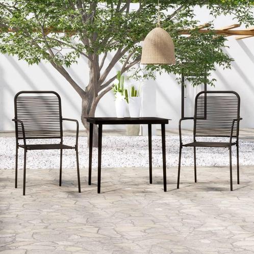 vidaXL 3-delige Tuinset zwart, Tuin en Terras, Tuinsets en Loungesets, Tuinset, Nieuw, 2 zitplaatsen, Rvs, Verzenden