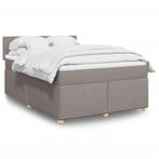 vidaXL Boxspring met matras stof taupe 140x200 cm, Huis en Inrichting, Slaapkamer | Bedden, Verzenden, 140 cm, 200 cm, Stof