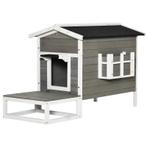 TRUUSK Houten Kattenhuis, Buitenkattengrot Kleindierhuis Met, Verzenden, Nieuw