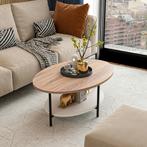 [en.casa] Salontafel Fredericia 36x90x60 cm Eiken wit en zwa, Huis en Inrichting, Verzenden, Nieuw
