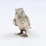 Miniatuur Uil - Miniatuur beeldje - .925 zilver, Antiek en Kunst