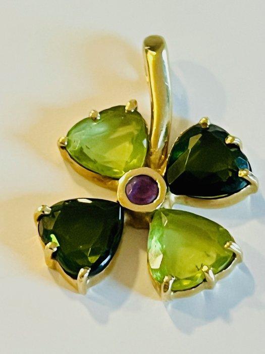 Hanger - 18 karaat Geel goud Gemengde edelstenen - amethist, Sieraden, Tassen en Uiterlijk, Antieke sieraden
