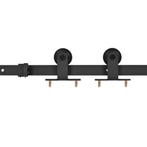 Schuifdeur Set 183cm Zwart - Retourdeal! 53% Korting, 80 tot 100 cm, Binnendeur, Nieuw, Ophalen of Verzenden
