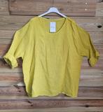 Linnen top met vlinder mouwen en ronde hals kleur GEEL,, Kleding | Dames, T-shirts, Nieuw