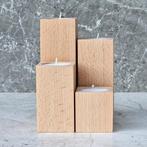 HOCHO Beukenhouten Waxinelichthouders – Set van 4, Ophalen of Verzenden, Nieuw