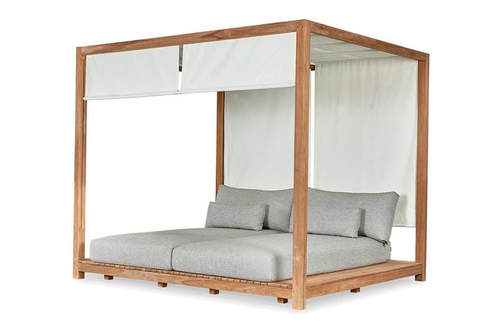 Suns Portofino daybed met hemel - Soft grey | AANVRAAG, Tuin en Terras, Tuinsets en Loungesets, Nieuw, Hout, Verzenden