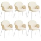 Stoel Scandi gestoffeerd, bouclé stof - crème, Set van 6, Huis en Inrichting, Stoelen, Verzenden, Nieuw