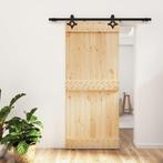 vidaXL Schuifdeur met beslag 90x210 cm massief grenenhout, Verzenden, Nieuw