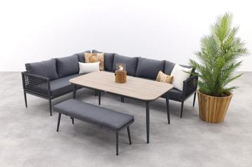 GI Teramon lounge dining set met bank - Carbon Black -