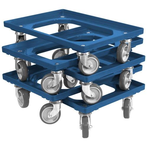 Dolly 60x40x15 Blauw met 4 rubberen zwenkwielen, Nieuw - Set, Zakelijke goederen, Kantoor en Winkelinrichting | Magazijn, Stelling en Opslag