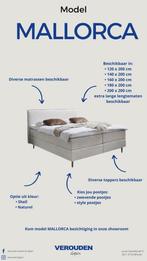 Boxspring Mallorca naturel beige hoofdbord bed matras topper, Huis en Inrichting, Ophalen, Beige, 180 cm, 200 cm