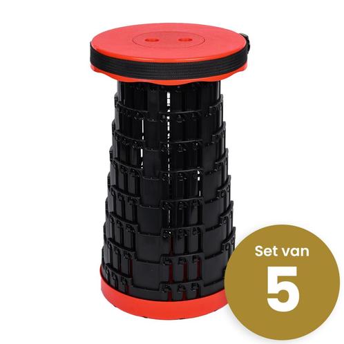 Set Van 5 Stuks ! Alora Opvouwbare Kruk Extra Strong - Rood, Huis en Inrichting, Keuken | Keukenbenodigdheden, Nieuw