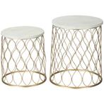 2-zits Terrastafelset Met Marmer En Goudeffect, 41 X 46 Cm E