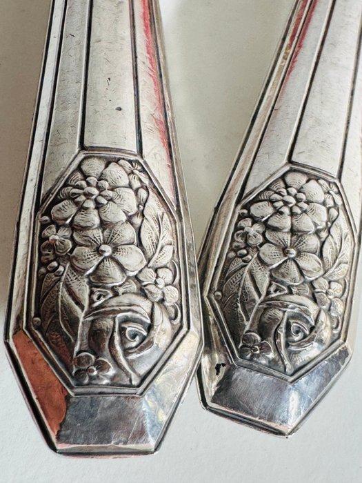 Minerva - Visbestekset (2) - Messing, Zilver, Antiek en Kunst, Antiek | Goud en Zilver