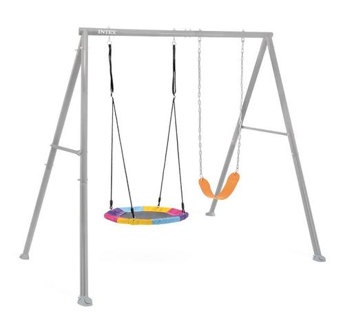 Stalen schommel dubbel intex Grijs, Kinderen en Baby's, Speelgoed | Buiten | Speeltoestellen, Nieuw, Ophalen of Verzenden