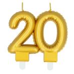 Gouden Kaars 20 Jaar 8cm, Verzenden, Nieuw