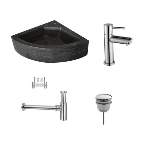 Sani Royal Fonteinset Hardstenen Corner met Kraan,, Doe-het-zelf en Verbouw, Sanitair