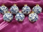 7 keramische handgeschilderde kerstballen – Delfts Blauw -, Diversen, Nieuw