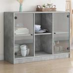 vidaXL Dressoir 102x37x75,5 cm bewerkt hout betongrijs, Minder dan 50 cm, Verzenden, Nieuw, Minder dan 25 cm