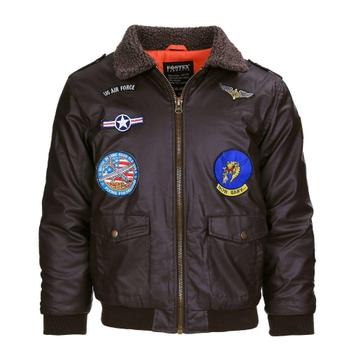 Kinderjas flight jacket - bruin leer - Maat XL beschikbaar voor biedingen
