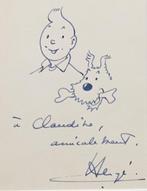 Hergé - 1 Origineel gesigneerde tekening - Tintin, Nieuw