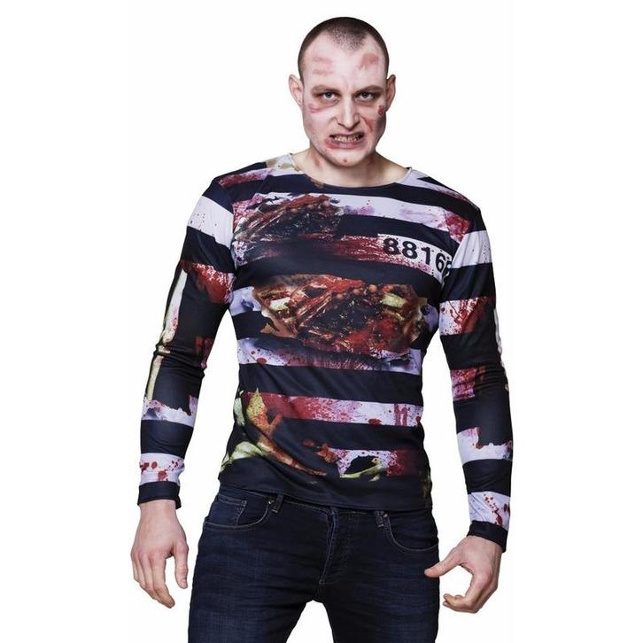 Fotorealistische zombie gevangene shirt - Zombie kleding, Kleding | Heren, Carnavalskleding en Feestkleding, Ophalen of Verzenden
